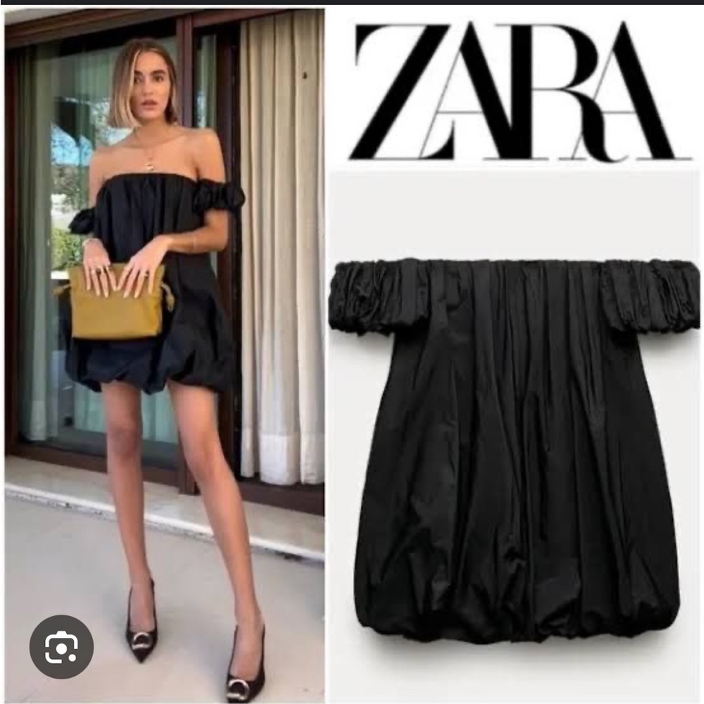 Zara Black Bubble Mini Dress